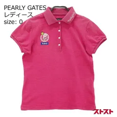 PEARLY GATES パーリーゲイツ 半袖ポロシャツ ニコちゃん ワッペン ピンク系 0 [240001983462]#