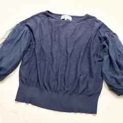 Rope Picnic   ロペピクニック　Mサイズ　バルーン袖　ニット　セーター　ネイビー　紺色　パーティー　結婚式　冠婚葬祭　学校行事　文化祭　お祭り　仮装　忘年会　新年会　同窓会　バレンタイン　ホワイトデー　誕生日　クリスマス　ギフト　プレゼント