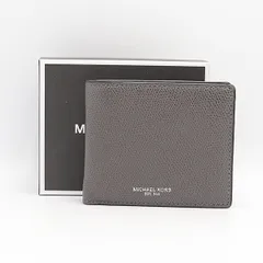 良品 箱付 マイケルコース グレー メンズ折り財布 2000000 NSK INU