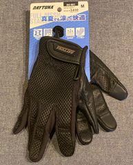 【新品】デイトナ(Daytona) バイク用 グローブ 春夏 手のひら本革(ヤギ革) スマホ対応 フルメッシュ スタンダードグローブ DG-001 ブラック Mサイズ 32191　メッシュグローブ