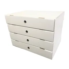 新品 タチバナ産業 [思い出ボックス] メモリアルボックス ホワイト 4箱入り 国産 段ボール 卒園 卒業 子供 作品 収納 ケース スタッキング 箱