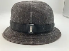 希少GUCCI❗️ ブラック ラビットファーハット レザーロゴXL