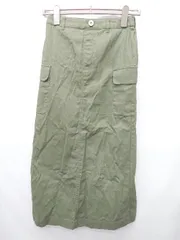 ◇ ⊂ ehka sopo　エヘカ ソポ バックスリット　ポケット ロング ナロー スカート サイズF カーキ レディース P  【1410230005123】