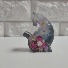 薔薇ねこさんのオブジェ(thank youグレーぼかし)