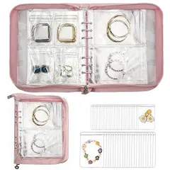 ピンク+ジュエリー袋 セット ジュエリーケース 携帯用 ジュエリーボックス 持ち運び ジュエリーポーチ アクセサリー ネックレス イヤリング 収納 変色防止 抗酸化 (ピンク+ジュエリー袋 セット)