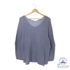 【訳アリ】INED イネド トップス ニット セーター リブ Vネック 長袖 ドルマン レディース ライトブルー 9 日本製 901-14975 送料無料 古着