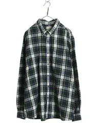 【お得なクーポン配布中!】 エルエルビーン チェック 長袖 ボタンダウン フランネル シャツ メンズ XL 古着 長袖シャツ ネルシャツ コットン BD ゆったり 大きいサイズ