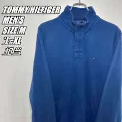 【US古着】TOMMY HILFIGER　トミーヒルフィガー　ハーフジップトレーナー　メンズ　サイズ表記M　L~XL相当　ネイビー×グレー