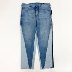 18k27 《美品》 DOLCE＆GABBANA ドルチェアンドガッパーナ DENIM LOOSE ルーズフィットジーンズ カットオフ 切替デニムパンツ イタリア製 国内正規品 44 ブルー系 コットン100のサムネイル
