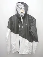 ◇ puma プーマ バイカラー ロゴプリント 長袖 ジップアップ パーカー サイズS ブラック ホワイト メンズ P  【1405230013063】