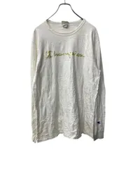 Champion 長袖 ロゴTシャツ L ホワイト チャンピオン プルオーバー ロングスリーブ 古着卸 アメリカ仕入 a705-5418