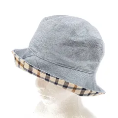 良好 DAKS LONDON ダックスロンドン  バケットハット   ブルーグレー コットン100％ レディース ハウスチェック 日本製 帽子 服飾小物　240001149658のサムネイル