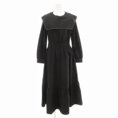 ザラ ZARA 美品 ワンピース セーラーカラー フレア 長袖 マキシ ロング XS 黒 ブラック /AE