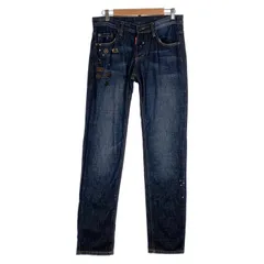 46 DSQUARED2 ディースクエアード ペイント ペンキ ダメージ デニム ディースクエアード デニム ピンクペイント TidyBiker 46