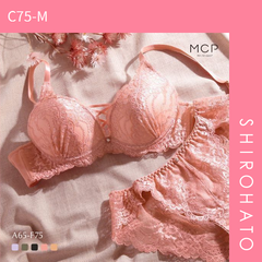 【SHIROHATO公式】【正規品・新品】ブラジャー ショーツ セット モンシェルピジョン Mon cher pigeon ナチュールブーケ ABCDEF 総レース レースアップ 大きいサイズ(C75-M)