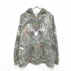 XL/古着 レッドヘッド 長袖 スウェット パーカー メンズ ビッグロゴ 大きいサイズ 緑他 グリーン 迷彩 25apr09 中古 スエット トレーナー 