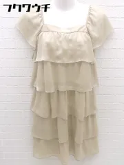 ◇ UNTITLED アンタイトル ティアード フレンチスリーブ ミニ ワンピース サイズ2 ベージュ レディース 【中古】 【1002802466212】