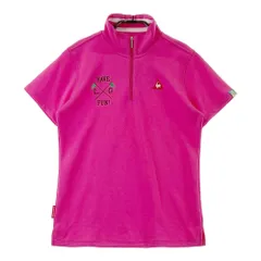 サイズ：L LE COQ GOLF ルコックゴルフ  ハーフジップ 半袖Tシャツ  ピンク系 [240101375942]# ゴルフウェア レディース ストスト