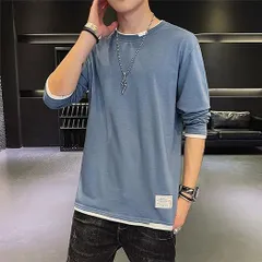 長袖 tシャツ メンズ ロングtシャツ カットソー ロンt レイヤード ゆったり カジュアル 無地 ファッション 丸襟 快適 大きいサイズ 春 秋 冬 4カラーgenlong01