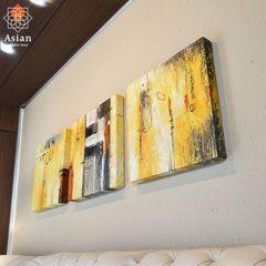 絵画 インテリア アートパネル 3枚 抽象画 モダン 北欧 壁掛け 玄関 おしゃれ アート 絵 大型 大きい アジアン バリ 40×40 3連 (46)