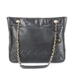 美品 シャネル マトラッセ ラムスキン レザー チェーン ショルダー トート バッグ 肩掛け ハンド A4 レディース EEE BM14-10【中古】