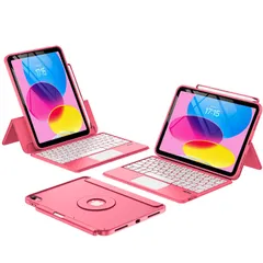 新品 ProCase iPad キーボードケース 11世代/10世代 iPad（A16）11インチ 2025/10.9インチ 2022通用 取り外し可能なワイヤレスキーボード付き スマートカバー