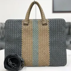 美品☆　ボッテガヴェネタ　イントレチャート　レザー　2way　ビジネスバッグ
