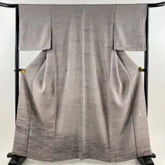 付下げ 身丈161.5cm 裄丈65cm M 袷 陶彩染 霞 灰紫 正絹 名品 【中古】