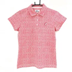 【美品】ジャックバニー 半袖ポロシャツ ピンク×白 総柄 レディース 0(S) ゴルフウェア Jack Bunny