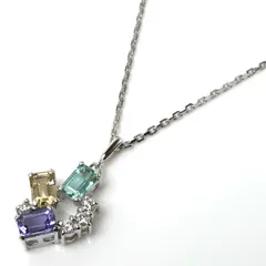 K18WG タンザナイト ネックレス 3.76CT