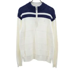 ランバン 日本製 長袖 セーター 40 ホワイト系 LANVIN ニット ハーフジップ メンズのサムネイル