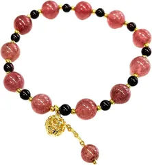 kanaelun 天然石 ブレスレット ガーネットとストロベリークォーツ 箱入り(ガーネットxストロベリークォーツ,  ワンサイズ)