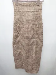 ◇ Chico　チコ チェック柄 ロング丈 タイト スカート サイズF ブラウン系 レディース P  【1408200046511】