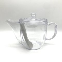 割れないティーポット クリア（野口熊太郎茶園ロゴ入り） 520ml 日本製 プラスチック製 緑茶・紅茶・ほうじ茶・烏龍茶・ハーブティー・フルーツティー対応 水出し・氷出し対応 食器洗