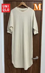 UNIQLO  ユニクロ　レディース　ワッフルワンピース　七分袖　Ｍ