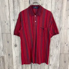 OLD SPALDING スポルディング 半袖 ストライプ ポロシャツ M