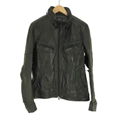 ニコルクラブフォーメン NICOLE CLUB FOR MEN 00S シープレザー  ダブルジップ バイカー レザー ジャケット Y2K メンズ JPN：46 のサムネイル