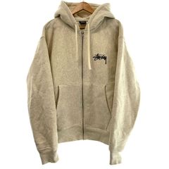 ステューシー パイルロゴ クラウン ビッグロゴ パーカー M～L Stussy 刺繍 パイルロゴ クラウン ビッグロゴ パーカー