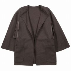 極美品 HERMES エルメス マルジェラ期 カシミヤ レイヤード コート ベスト レザー パイピング 38 M ブラウン レディース 【中古】 /TNTのサムネイル
