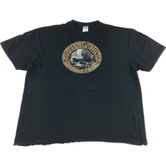 古着 ビッグサイズ ハーレーダビッドソン Harley-Davidson ドクロ柄 スカル柄 鷲柄 イーグル柄 モーターサイクル バイクTシャツ/eaa552492