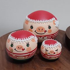 spilla 手作りマトリョーシカ/三匹の子豚/マトリョーシカ/丸形3個組