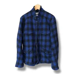 nonnative ノンネイティブ チェック柄 スタンドカラー ウールブレンド ジャケット 上着 アウター ジャンパー ブルゾン ショートコート 日本製 メンズ サイズ1 ブルー系 秋 ゴーゴー古着久喜倉庫店 溝K655Yのサムネイル