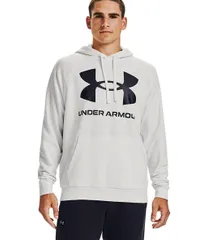 [アンダーアーマー] トレーニングフリース UAライバルフリース フーディー 〈ビッグロゴ〉 メンズ Onyx White / / Black XXL [Onyx White / / Black] [2XL]