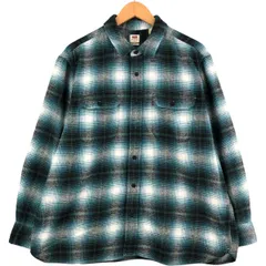 古着 リーバイス Levi's RELAXED オンブレチェック 長袖 フランネルチェックシャツ メンズXL相当/eaa591650