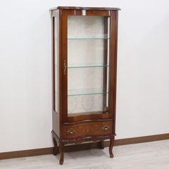 キャビネット 木製 145cm キュリオケース 象嵌 ロココ調 イタリア 家具