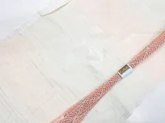 【一輝堂】【着物】着物】 和装小物 帯締め 帯揚げ セット 帯締 帯揚 夏物 平組 ちどり地紋 銀糸 25w05-6014