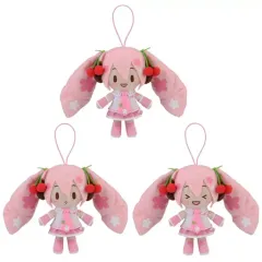 【中古】ぬいぐるみマスコット・ぬいぐるみバッジ 全3種セット モアプラスふわふわマスコット“桜ミク” 「初音ミクシリーズ」