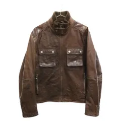 HUGO BOSS (ヒューゴボス) ジップアップレザージャケット アウター ブラウン 50143128 201のサムネイル
