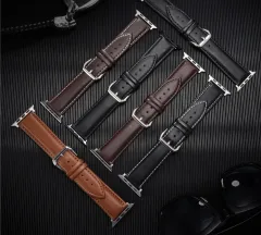 カーフスキン-アップルウォッチ、互換性のあるスマートウォッチ用レザーストラップ,38mm,40mm,41mm,iwatch用8 7 6 5 4 3 SE,交換用42mm 44mm 45mm