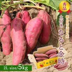 さつま芋 鳴門金時 秀品 土付き 5kg 2Lサイズ 徳島県 鳴門 里浦産 美味しい 芋 さつまいも なると金時 焼きいも サツマイモ 国産 生芋 薩摩芋 まとめ買い 農家直送 吉岡さんちのなると金時 宅急便